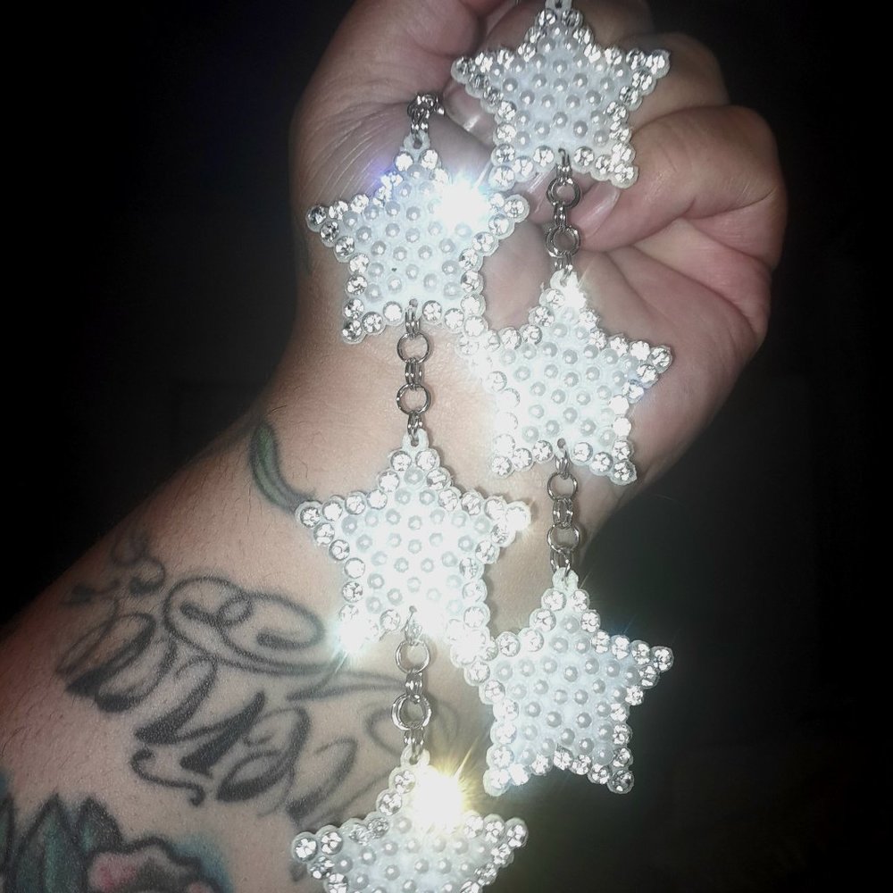 Beautiful long star earrings